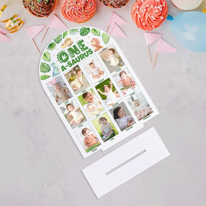 My First Year Photo Board Baby Milestone Signs One Year of Baby Photo Board, Best Babies Keepsake 10x14 Inches Acrylic Sign Decor Fits 2" x 3" Photo A02 - Image 6
