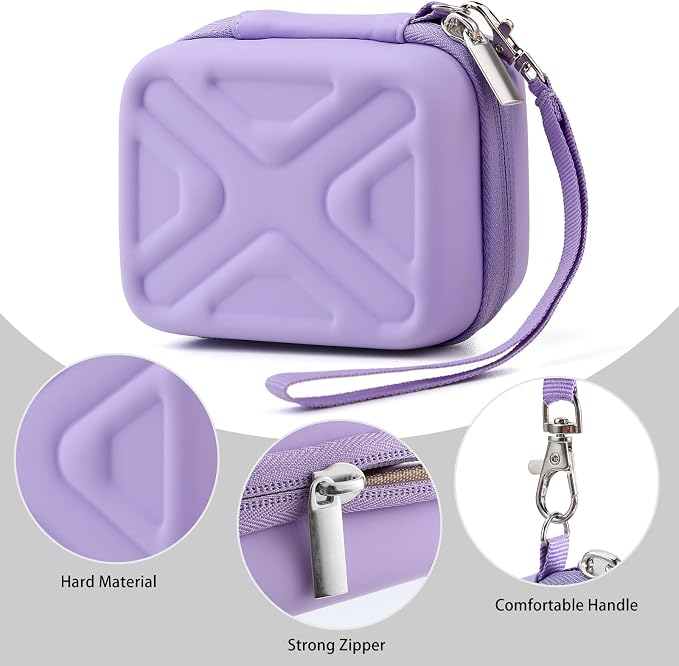 Digital Camera Case for AbergBest 21 Mega Pixels 2.7" LCD Rechargeable HD/Kodak Pixpro/Canon PowerShot ELPH 180/190/Sony DSCW800/DSCW830 Cameras, Travel Carrying Protective Case for Camera- Purple - Image 5