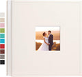 potricher Small Photo Album 4x6 200 Photos, Leather Cover, White | Leather 4x6 Picture Album with 200 Horizontal Pockets, Photo Book for Family, Wedding, Anniversary, and Baby by potricher