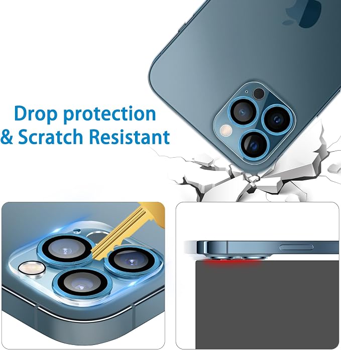 Dengduoduo 3 Pack Tempered Glass Camera Lens Protector for iPhone 12 Pro Max 6.7", Ultra HD, 9H Hardness, Anti-Scratch, Case Friendly, Easy to Install [No Affect on Night Shots] - Image 3