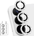 for Samsung Galaxy S26 Camera Lens Protector, Individual Metal Ring Tempered Glass Lens Cover, [Strong Adsorption] Scratch Resistant Ultra-Thin HD Clear Lens Cover, 1 Set-Slivery Diamond by Btscase