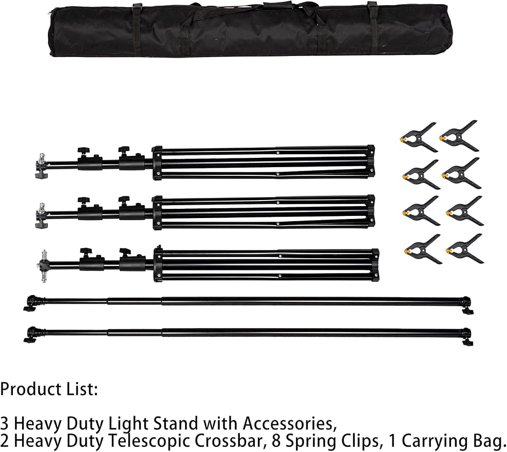 Kate 10x20ft (3x6m) Photography Backdrop Frame Stand for Room Set Adjustable Heavy Duty Photography Background Support System Kit - Image 9