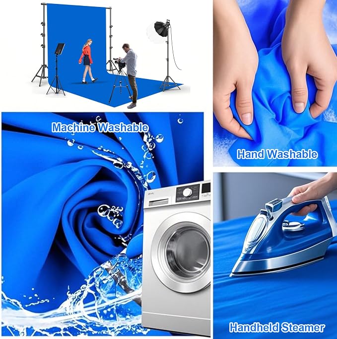 10x20Ft Blue Chromakey Backdrop for Photography, Blue Screen for Product Portrait Photo Shooting, Background Cloth for Video Recording, Party, Meeting, Zoom, Live - Image 5
