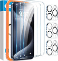 Fotbor [3+3 Pack for iPhone 15 Pro Screen Protector with Camera Lens Protector, Tempered Glass Shatterproof Easy Installation Frame, HD Clear Full Coverage iPhone 15 Pro Accessories 6.1 Inch by Fotbor