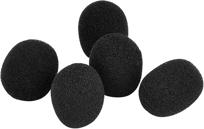 Eboot 5 Pack Mini Lapel Headset Microphone Windscreen Foam Cover, Black | Mic Muffler Pop Filter, Lapel Mic Foam Cover, Small Mic Windscreen,Fits Most Headset Mic Heads, Reduces Wind Noise - Image 5