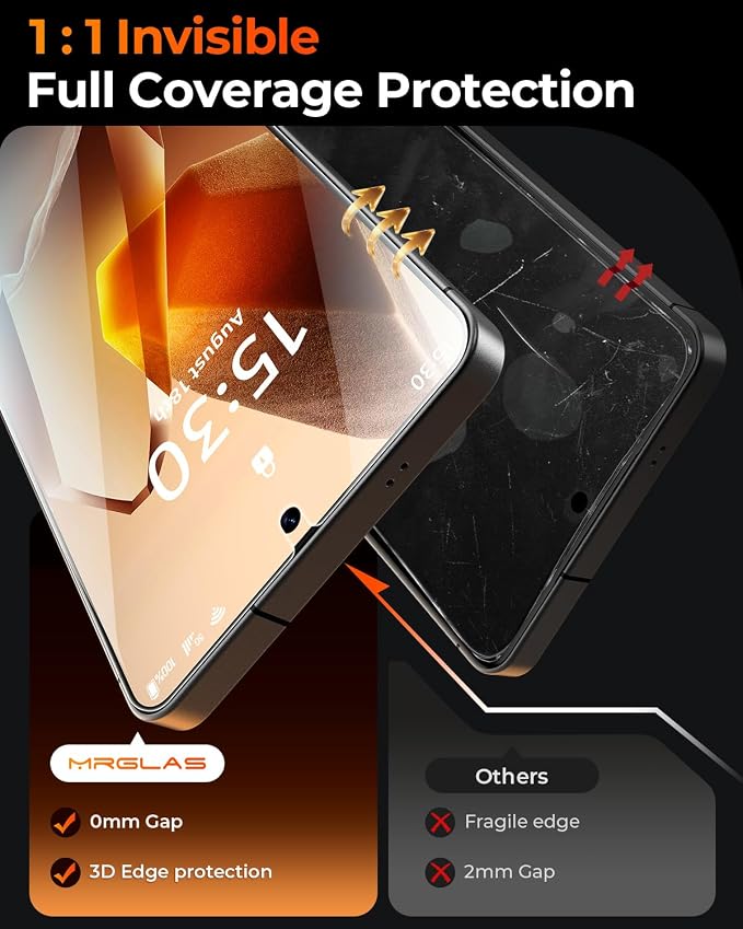 MRGLAS 2 Packs for Samsung Galaxy S26 Ultra Privacy Screen Protector 6.9'' | With 2 Packs Camera Lens Protector [Auto-Dust Removal] 9H Tempered Glass [10X Military Protection], Anti Spy Film,Zero-Bubble - Image 5