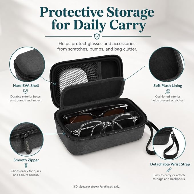 GWCASE Portable 2 in 1 Contact Lens Case and Glasses Case for 2 Pairs - Image 3