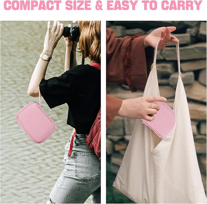 Hard Camera Case for Sony ZV-1/ ZV-1F/ ZV-1 II Digital Vlog Camera, Pink | Protective Carrying Bag, Shockproof EVA Shell, Accessory Storage Zip Pocket, Compact Portable, Travel & Photography Use - Image 8