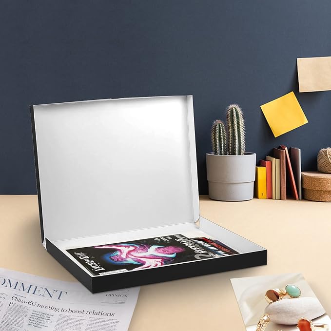 Lineco 16x20 Black Clamshell Archival Folio Storage Box, 1.75" Deep | Acid-Free with Metal Edge. Preserves Picture Longevity, Organize Photos or Documents, Crafts, DIY - Image 5