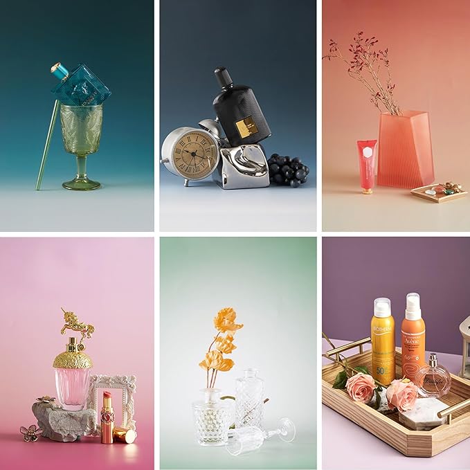 Yoocheese Photography Backdrop Product Photo Background: Small Size Paper Backdrops kit for Tabletop Food Jewelry Mini Items Pictures Photoshoot.(Gradient Color 6pcs/12pattern 22x34inch) - Image 3