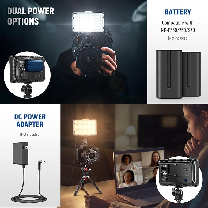 Neewer on Camera Video Light Photo Dimmable 176 LED Panel with 1/4" Thread for Canon, Nikon, Sony and Other DSLR Cameras, 5600K (Battery Not Included) | Compatible with Nikon Sony and Other DSLR Cameras, 5600K (Battery Not Included) - Image 5