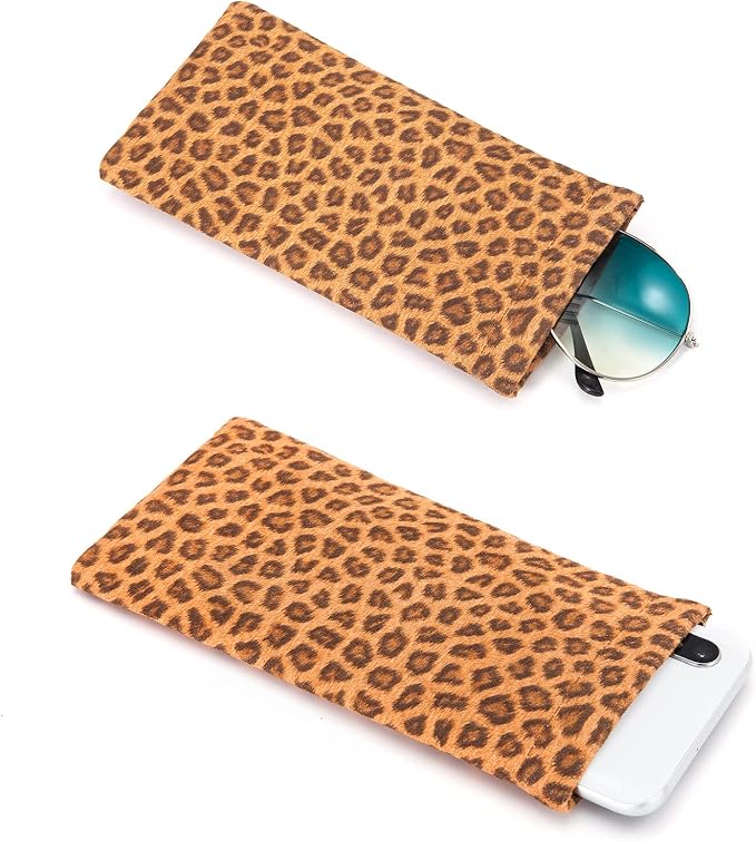 TRIUMPH VISION Eyeglass Case Glasses Case Soft Sunglass Pouch Sleeve 3 Pack | Slim Lightweight Alternative to Bulky Case, Leather Lined Protect Lens, Squeeze Easy to Use, Stylish Portable for Daily Use - Image 4