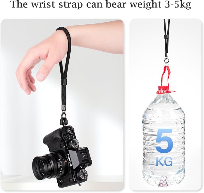 VOVMOEYA Camera Wrist Strap Rope,Camera Hand Strap Compatible with Fujifilm Nikon Canon Sony DSLR Camera - Black - Image 3