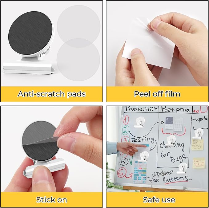 20 Pack Refrigerator Magnets, White Magnetic Clips Whiteboard Magnets, Magnet Clips Heavy Duty Fridge Magnets for Photo Displays, Home, Office, Classroom - Image 4
