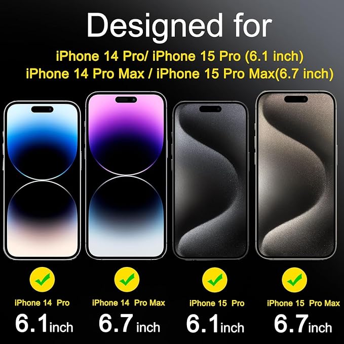 Ferilinso Camera Lens Protector for iPhone 14 Pro Max/15 Pro Max/14 15 Pro | 6 Pack, 9H+ Tempered Glass, Military-Grade Shatterproof Camera Cover, Case Friendly, HD, No Flash Glare for Night Shooting - Image 2