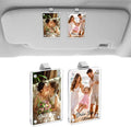 2 Pack Car Picture Holders for Father Visor Clip Photo Frame Acrylic Magnetic Picture Frames Drive Safe Daddy Personalized for Cars Display Memorial Family Couple Pet Wallet Size Photos 2.4 × 3.5 inch by PIFOOG
