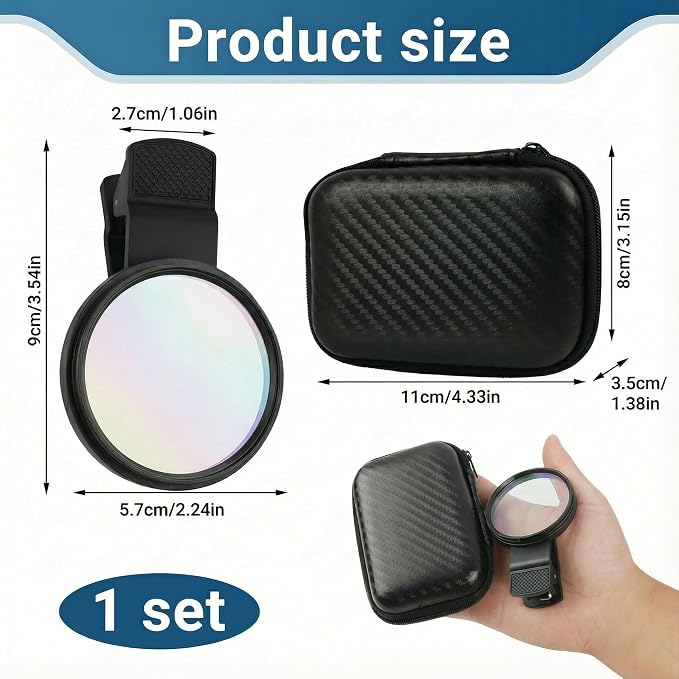 52mm CPL Filter, Clip on Lens Filter Camera Lens, HD Circular Polarizing Filter, CPL Filter Compatible with DSLR/iPhone 17/16/15/14/12/Samsung Galaxy Pixel and Other Smart Phones/Camera - Image 2