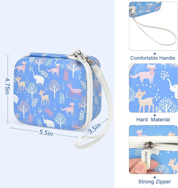PAIYULE Kids Instant Print Camera Case for ESOXOFFORE for Dylanto | Hard Shell,Mesh Pocket,Wrist Strap,for Gofunly,for GREENKINDER,for DUDUDRAGON,for Zostuic,for Careenoah (Box Only)SkyBlue - Image 3