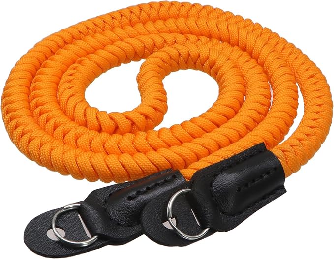 Paracord Camera Strap Long Camera Neck Shoulder Strap for SLR DSLR Digital Mirrorless Cameras 47inch/120cm Orange by HITHUT