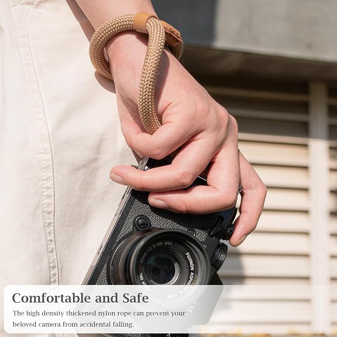 VOVMOEYA Rope Camera Wrist Strap for Sony Fujifilm Nikon Canon DSLR - Hand Strap - Khaki - Image 3