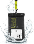 Pelican Marine Waterproof Phone Pouch (XL) - Black/Hi-Vis Yellow | Touchscreen IP68 Floating Waterproof Phone Case w/Detachable Lanyard - Fits All Phones - Beach Cruise Ship Travel Essentials by Unknown