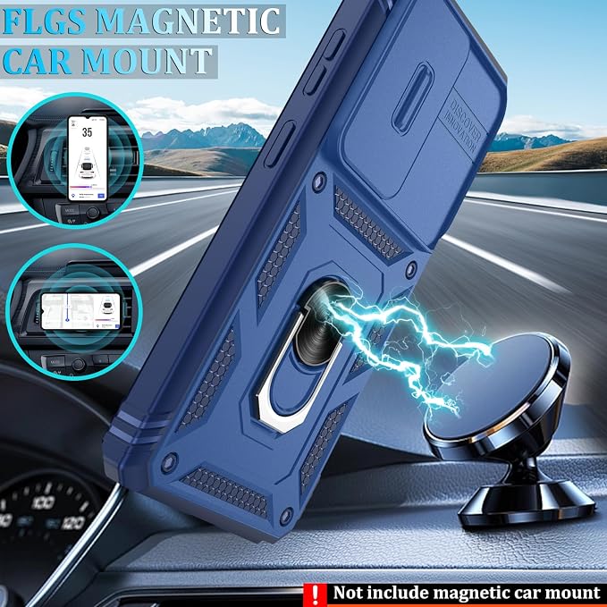 Gritup for Samsung Galaxy S26 Ultra Case: 2*Screen Protector | Slide Camera Cover | Build in 360° Rotating Ring Kickstand | Military Grade Protective Cover for Samsung S 26 Ultra, Blue - Image 7