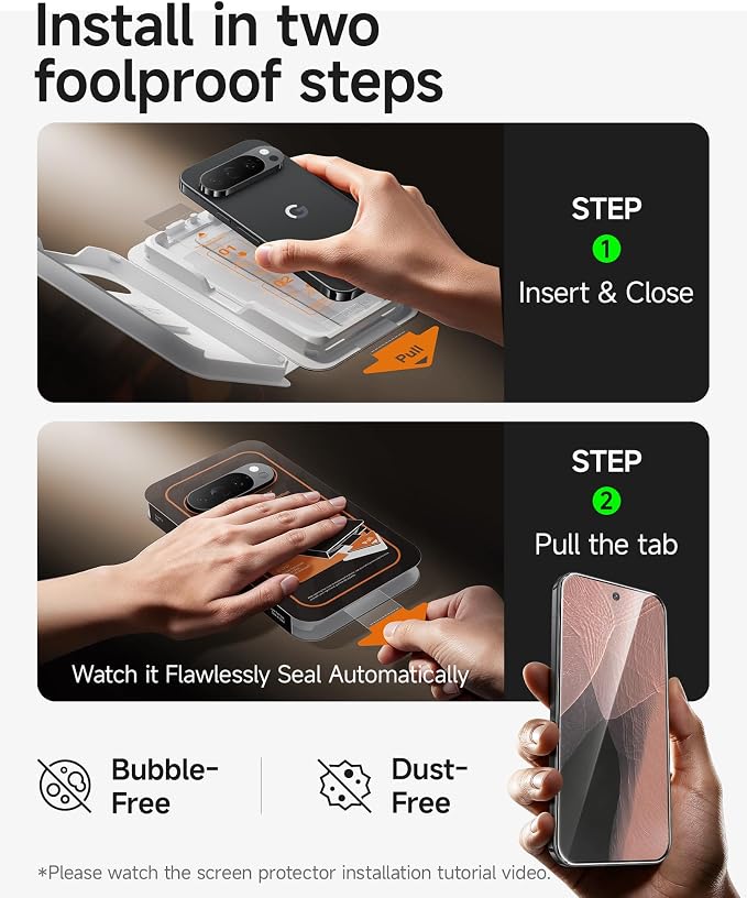 SMARTDEVIL 3 Pack Tempered Glass for Google Pixel 11 Pro Screen Protector | HD Clear, Fingerprint Unlock, Military-Grade Shatterproof Protection, Anti-Shatter, Bubble-Free, Case Friendly, Easy Install - Image 3