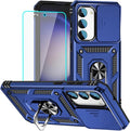 HNHYGETE for Galaxy S23 Plus Case with Screen Protector: [Military Grade 20ft. Drop Tested] Slide Camera Cover Ring Shockproof Protective Phone Case for - Samsung Galaxy S23 Plus (Blue) by HNHYGETE