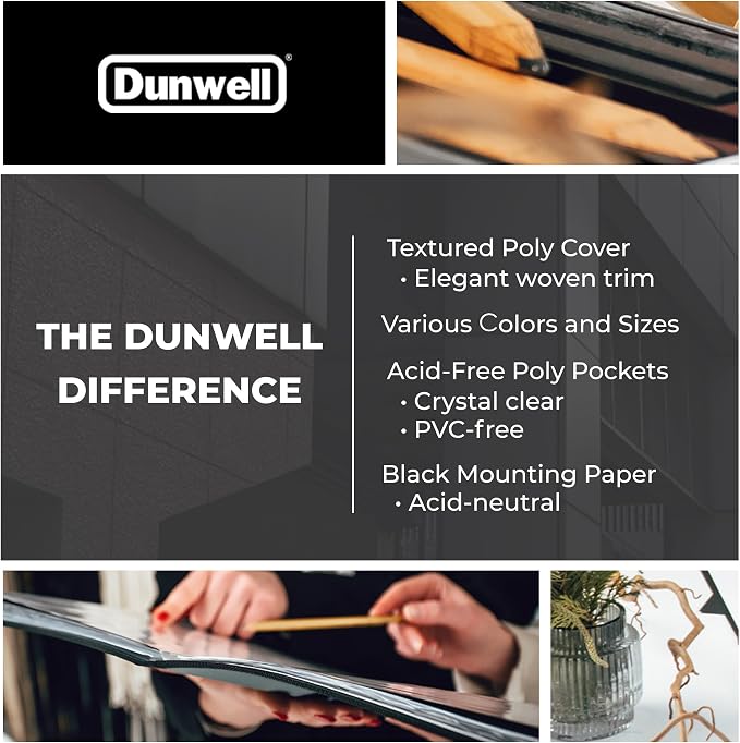 Dunwell 11x14 Art Portfolio Binder, 24-Sleeve, Mounting Paper, Silver | 24 Clear Sleeves, Displays 48 Pages, Mounting Paper Included, Artwork Storage, Acid-Free Poly Protection - Image 8