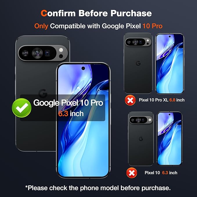 LK for Google Pixel 10 Pro Screen Protector+Camera Lens Protector | Tempered Glass Fit Lens Cutouts Ports, one second Fingerprint Unlock, 0 Bubble, with Easy Installation Tool - Image 2