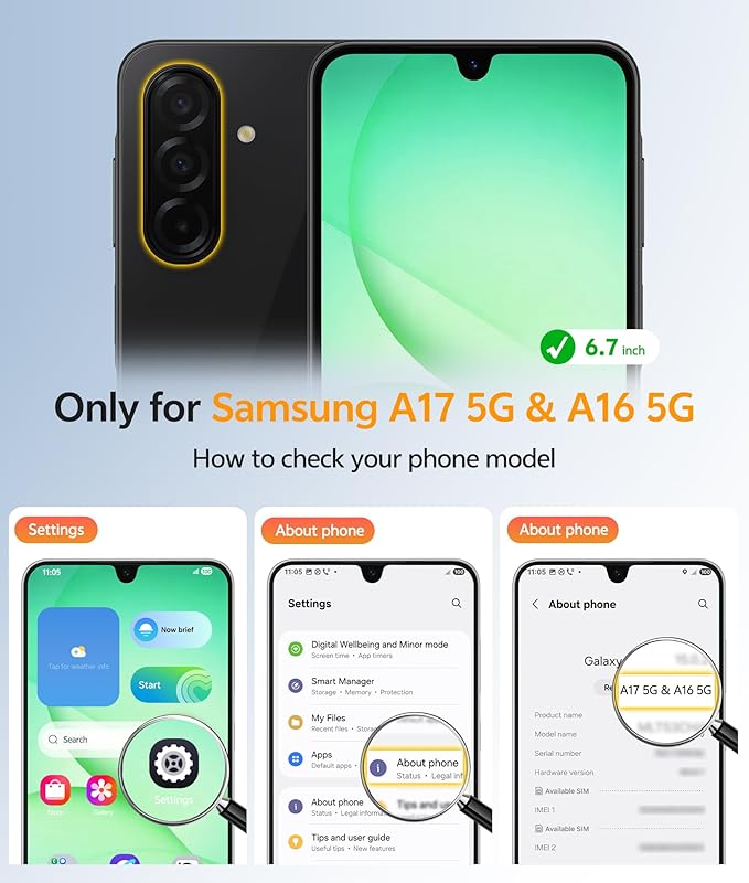 FNTCASE for Galaxy A17/A16 5G Phone Case, Fit for Magsafe, Screen Protector | Translucent Matte, 14FT Military Grade Drop Protection, Slim Shockproof Protective, for Samsung A 17 A 16 Cover, Green - Image 2