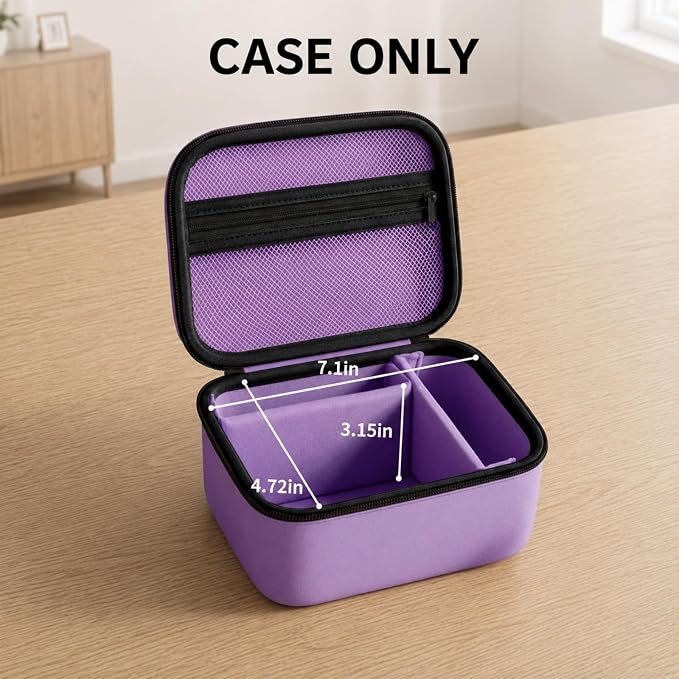 Comecase Large Travel 4K Vlogging Camera Case for Duluvulu/for AUREAPIX | Outdoor Camera Storage with 2 Dividers and Mesh Pocket, for Vloggers and Content Creators, Trip Ready, Purple - Case Only - Image 3