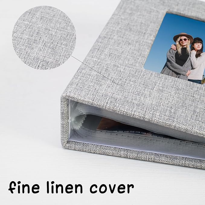 Small Photo Album 5x7, Pack of 2 Linen Picture Book, Each Mini 26-Page Album Holds 52 Photos, Art Presentation Folder for Postcards & Picture Storage - Image 3