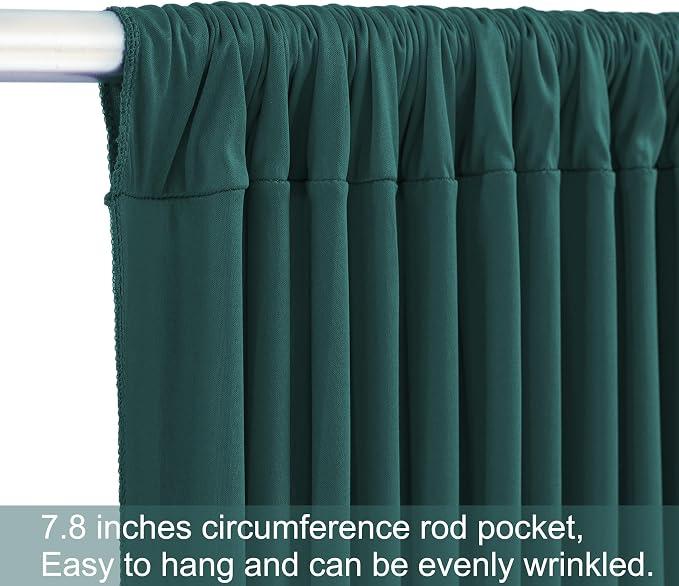 10x12 Hunter Green Backdrop Curtains for Wedding Party Wrinkle Free Backdrops Curtain Drapes Fabric Decorations Photo Back Drop Cloth for Baby Shower Photography Stage Reception 5ft x 12ft,2 Panels - Image 6