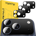YWXTW [0 Bubbles for iPhone 17 Pro Max Camera Protector, Full Coverage Tempered Glass Lens Screen Protector for iPhone 17 Pro Max Accessories, Case Friendly, HD Clear, 3 Pack (Black) by YWXTW