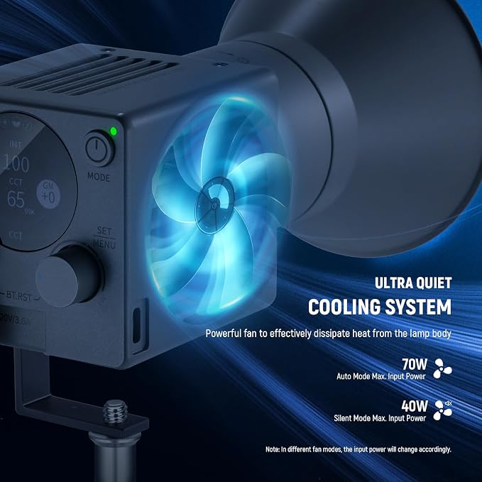 NEEWER HS60C Pro 60W Portable RGB LED Video Light, APP DMX/Panel Control/Custom Effects/Light Group 8700Lx/1m 2700-6500K CRI97+ COB Continuous Output Lighting for Video Recording Studio Photography - Image 6