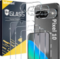 letosan 3 Pack for Google Pixel 10 Screen Protector Tempered Glass + 3 Pack Camera Lens Protector, Military Grade Shatterproof, 9H Hardness, Fingerprint Unlock,Case Friendly 6.3 Inch by letosan