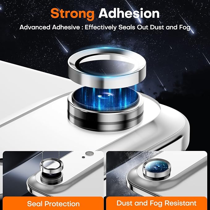 for iPhone Air Camera Lens Protector- Cloud White | 9H Tempered Glass, Metal Individual Camera Cover, Accessories, Anti-drop, Case Friendly, HD Clear, Anti-Scratch - Image 2