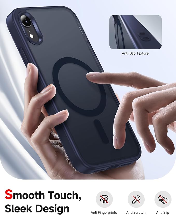 LeYi for iPhone-XR Case Blue with Screen Protector X2 + Camera Cover X2:[ MagSafe Compatible] Magnetic Slim Cases for i Phone iphoneXR Protective Women Men Fundas para 10XR, Navy Blue - Image 5