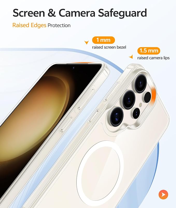 FNTCASE for Samsung Galaxy S23 Ultra Case, Compatible with Magsafe Clear | Anti Yellowing Magnetic Back, 14FT Military Grade Drop Protection, Shockproof Protective Phone Cover, Transparent - Image 4