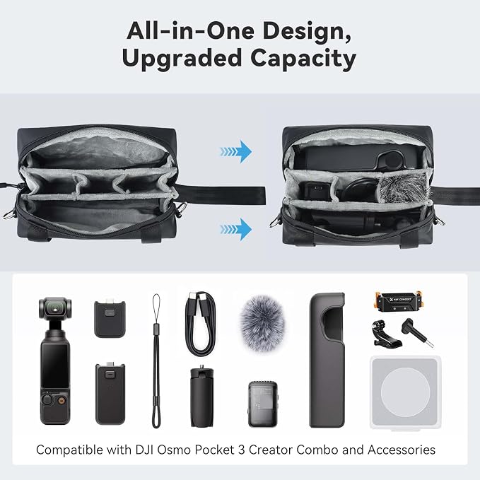 UTEBIT Carrying Bag for DJI Osmo Pocket 3, Portable Storage Carry Case | Large Capacity Travel Storage Holder Carry Bag Protective Handbag All in One for DJI Osmo Pocket 3 Creator Combo Accessories - Image 2