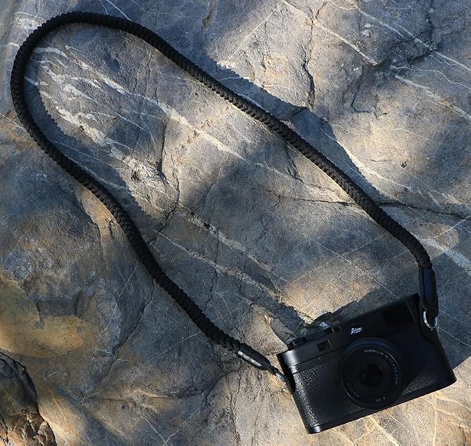 Paracord Woven Camera Neck Shoulder Strap Belt Hand Compatible with Canon Nikon Sony Olympus Pentax Fujifilm Panasonic SLR DSLR Digital Mirrorless Cameras 42 inch Black - Image 7