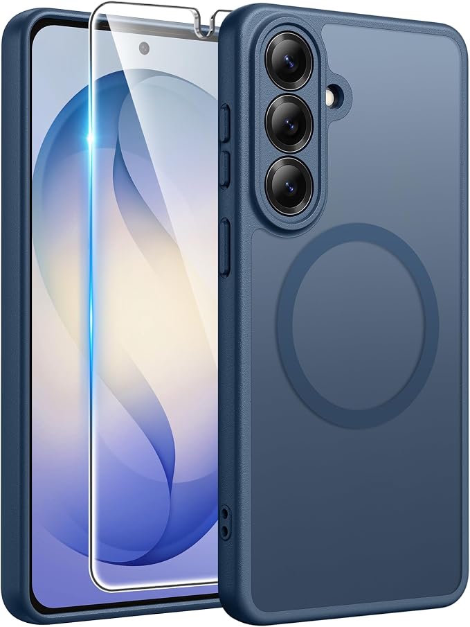 FNTCASE for Samsung Galaxy S26 Plus Case, Fit for Magsafe, Screen Protector | Full Camera Protection, Translucent Matte, 14FT Military Grade Drop Proof, Shockproof Protective Phone Cover, Blue by FNTCASE