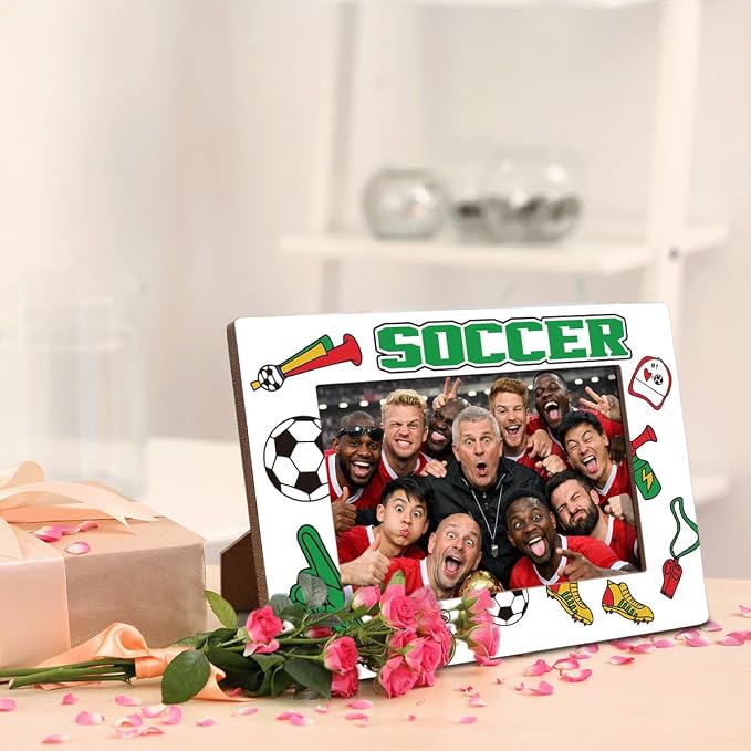 Soccer Picture Frame, Sports Themed Photo Frame for 4x6 Inches Photos, Tabletop Display Frames for Team Players and Coaches, Gift to Soccer Fans, Home Office Decor - Image 4