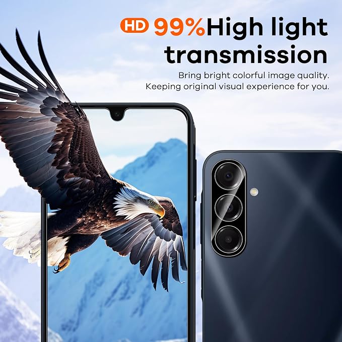 4+4 for Samsung Galaxy A16 5G Screen Protector Camera Lens Protector | 9H Tempered Glass Cell Phone Protector - Image 6