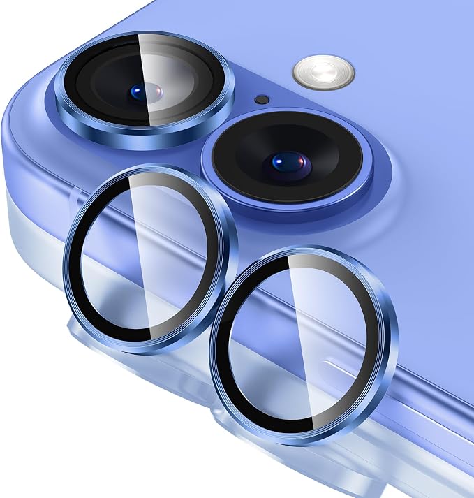Tensea for iPhone 16/16 Plus Camera Lens Protector, Camera Cover | 9H Tempered Glass Camera Screen Protector, Metal Individual Ring for iPhone16 6.1inch/ 16Plus 6.7inch, HD Clear, Easy Install by Tensea