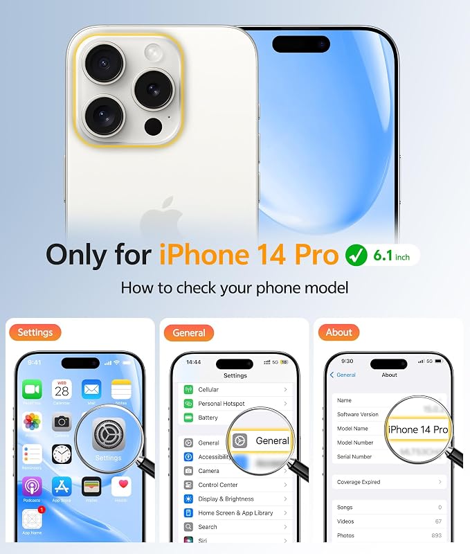 FNTCASE for iPhone 14 Pro Case, Compatible with Magsafe, Screen Protector | Full Camera Protection, Translucent Matte, 14FT Military Grade Drop Proof, Shockproof Protective Phone Cover, Ice Blue - Image 2