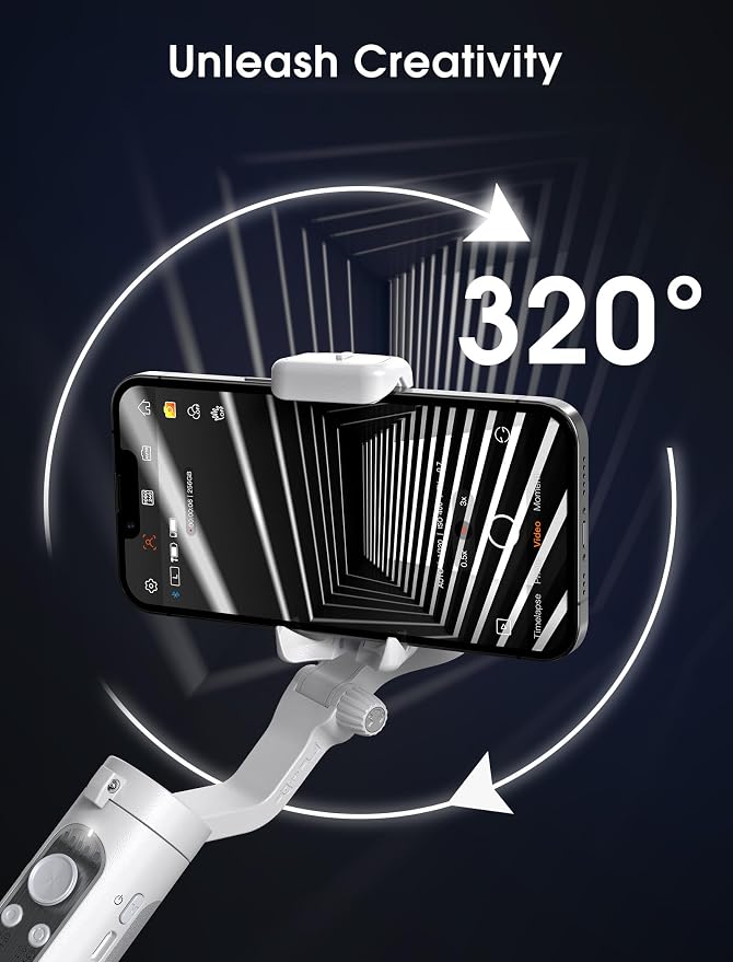 hohem iSteady XE Gimbal Stabilizer for Smartphone, 2023 3-Axis Phone Gimbal, Ultra-Light Foldable Stabilizer for Android and iPhone 14 Pro Max, One-Key Inception, Ideal for Travel Vlogging - Image 5