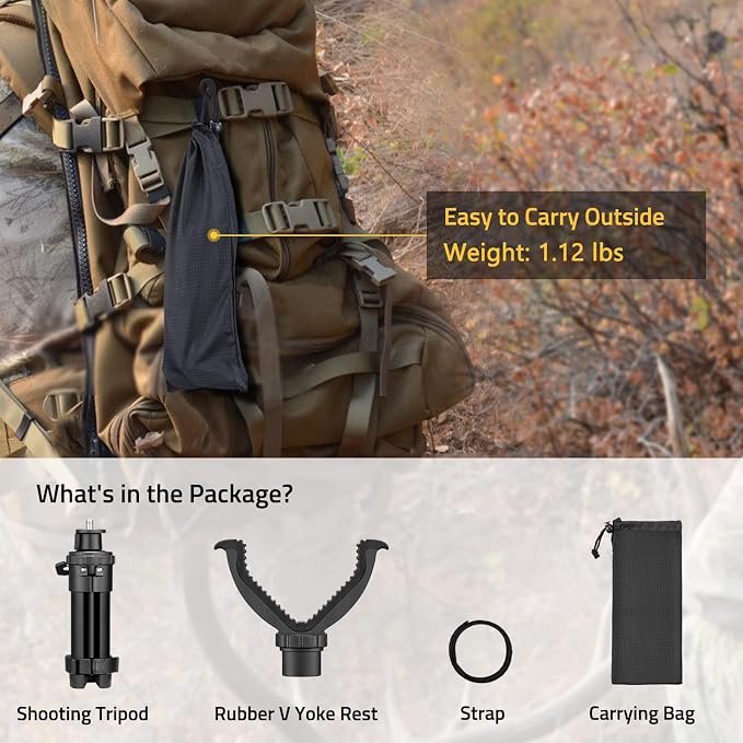 CVLIFE Shooting Rest Tripod 360 Degree Rotation V Yoke Stand | Rifle Rest for Target Shooting Adjustable Height Shooting Tripod Hunting and Outdoor Activities - Image 5