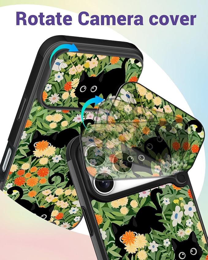 Buleens for iPhone 17 Pro Max Case 6.9 Inch - with Ring Stand & Camera Cover Aesthetic Cute Designed Women Girls Girly Flowers Floral Pretty Phone Case for iPhone 17 Pro Max Compatible with Magsafe - Image 3